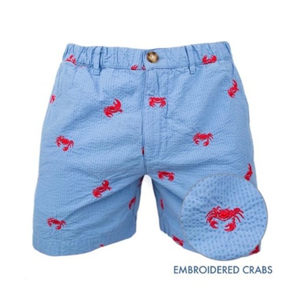 chubbies Other - Chubbies Men's Red & Blue Crab 5" Seersucker Shorts - Size XL